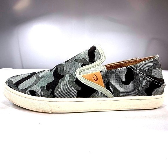 OluKai Pehuea Pa'i Womens Slip On Shoes Camo Print Textile Casual Size 9 - Picture 4 of 7